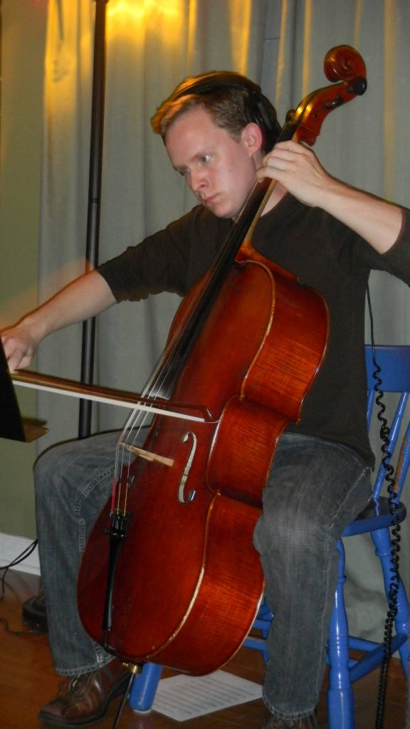 Benjamin Wolaver of the Annie Moses Band on cello "Elohim" and "Nathanael's Song"